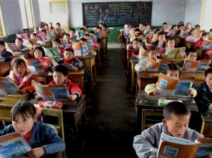 Chinese students w books