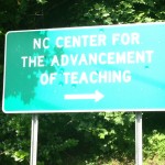 NCCAT highway sign green