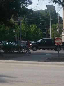 Unicyclist on Hillsborough Street