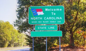 Welcome to North Carolina sign at he state border