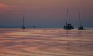 Sunrise over the Albemarle Sound at Elizabeth City, NC.