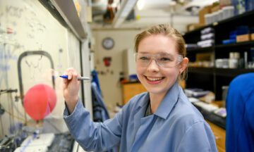 Students work in a chemistry lab on main campus. Photo by Marc Hall