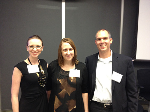   Left to right: Aeona Magliola, Biogen Idec (Mentor), Julie-Anne Thomasch (Kenan Fellow), and Mike McBrierty, Biogen Idec and Kenan Fellows Board of Advisor Member  