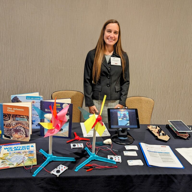 Savannah Brown presents her fellowship project on wind power at the Summer Institute.