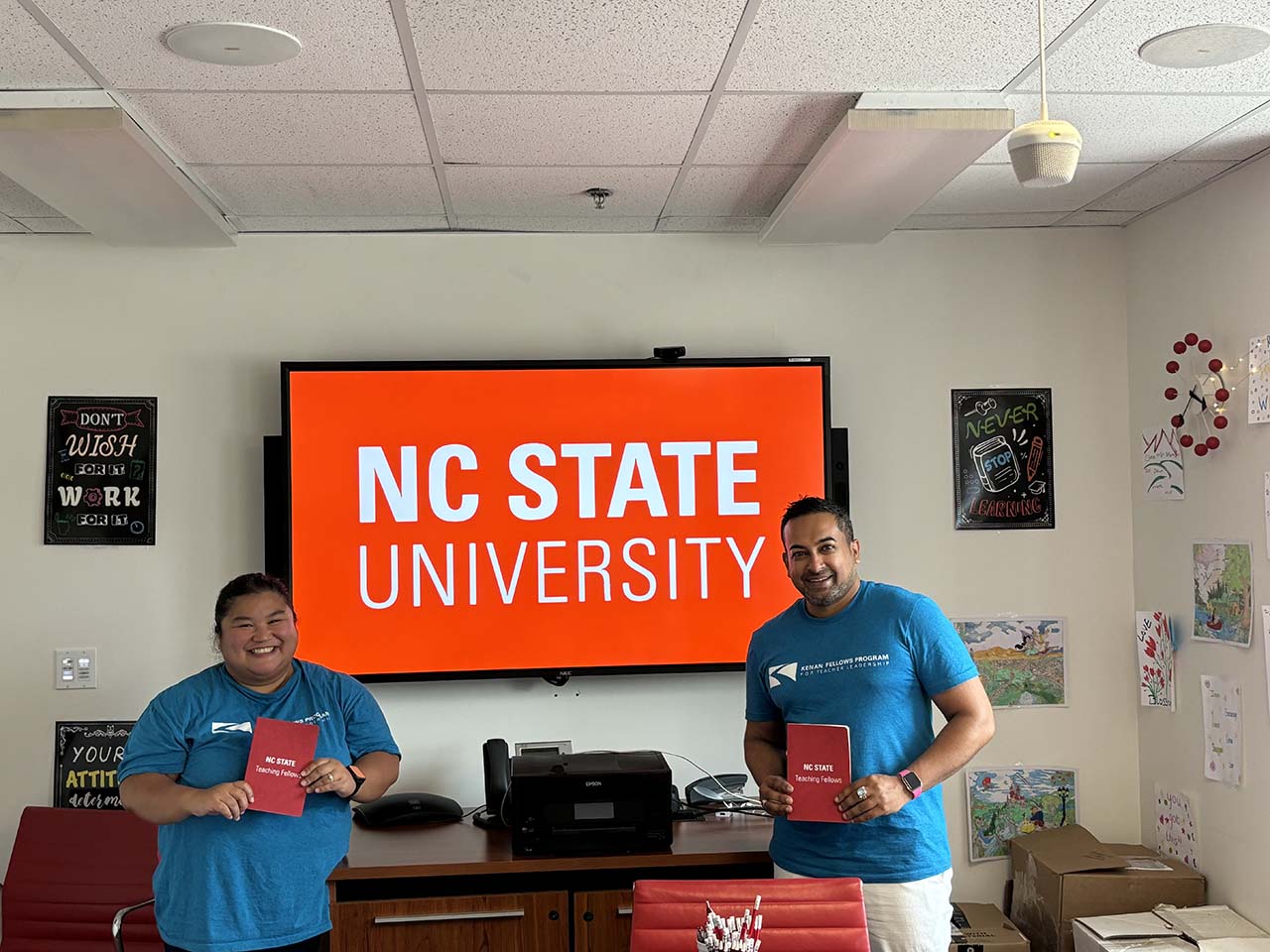 Kenan Fellows Christine Mitchell, Ed.D. and Kumar Sathy worked wtih Teaching Fellows at NC as part of their fellowship.