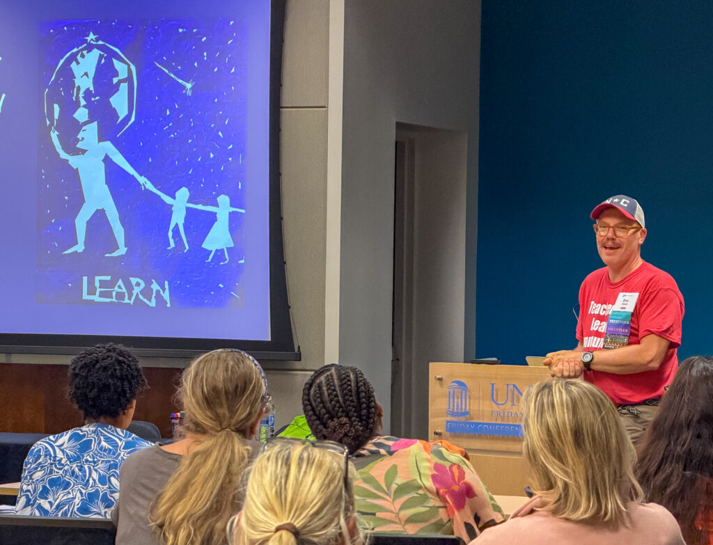 Eric Eaton delivers his Kenan Fellows Flow talk on his leadership journey as a veteran teacher.